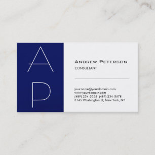 Bleu Bleu Bleu Bleu tendance Carte de visite Monog