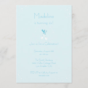 Bleu Bleu Chaussons Invitation d'anniversaire
