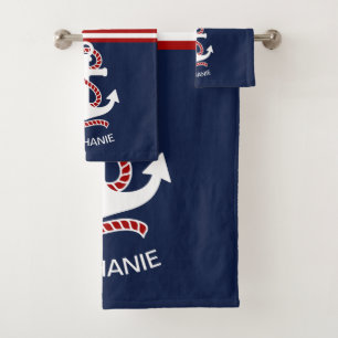 Bleu bleu marine Blancs et Ancre blanche