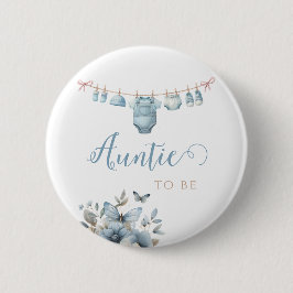 Bleu Bleu Whimsical Vêtements bébé Tante Badge