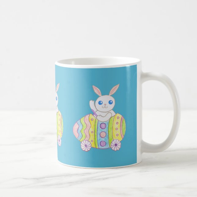 Bleu Boeuf de Pâques Lapin Mug (Droite)