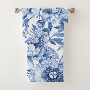 Bleu botanique Floral Art Nouveau Fleur de porcela