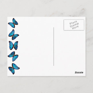 Bleu brillant Monarque papillon carte postale