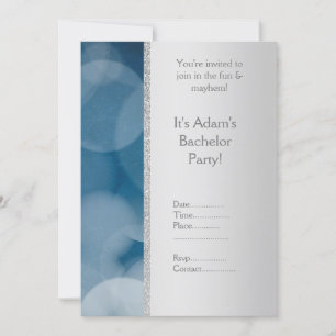 Bleu bulle argent BACHELOR PARTY INVITATION NOUVEL