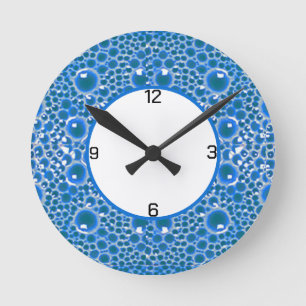 Bleu bulleMur Horloge pour salle de bain