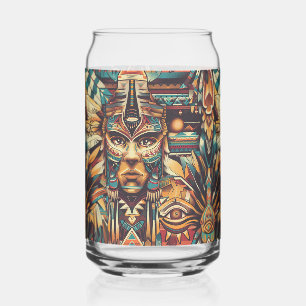 Bleu captivant "Mésoamerican Motif" Drinkware Gl