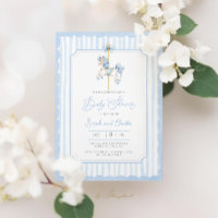 Bleu Carousel Baby Boy Douche Invitation