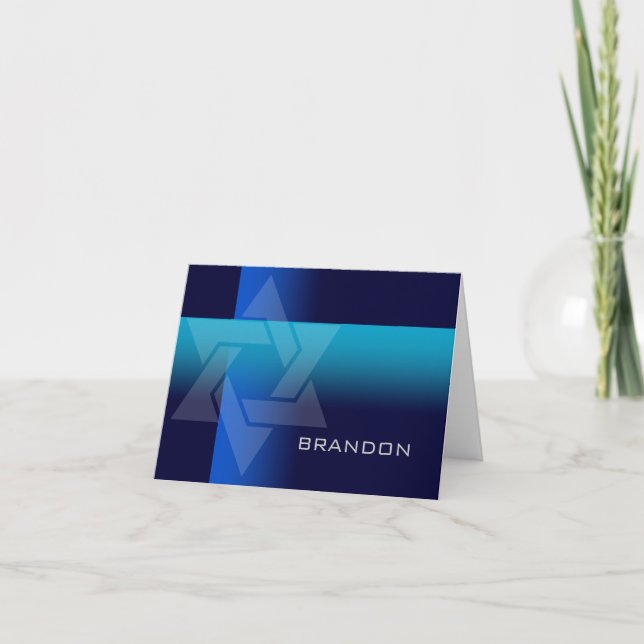Bleu carte de remerciements et Turquoise sur n'imp (Devant)