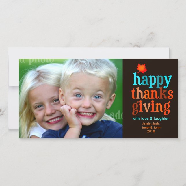 Bleu Carte photo de 311 Bons thanksgivings (Devant)