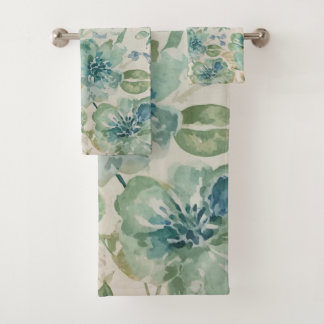 Bleu Céleste Vert Turquoise Beige Crème Floral Abs