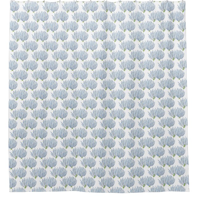 Bleu Chalk Sticks sur un rideau de douche (Devant)