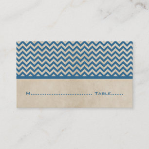 Bleu Chic Chevron Cartes de Place