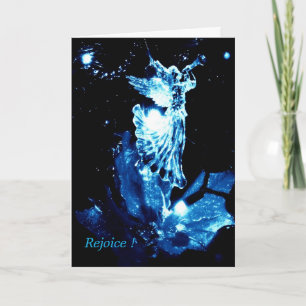 Bleu chrétien d'ange de héraut de carte de Noël