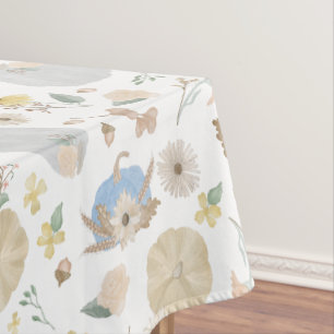 Bleu Citrouille Chute Florale Nappe