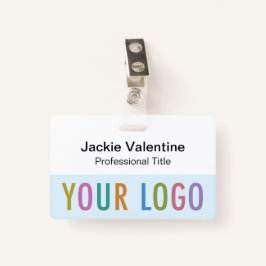 Bleu clair Badge avec Clip Reel ou Lanyard