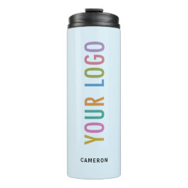 Bleu clair Bouteille d'eau thermique Logo de l'ent