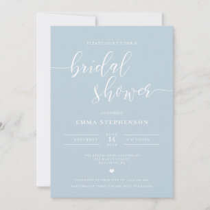 Bleu clair Élégant Invitation de douche nuptiale