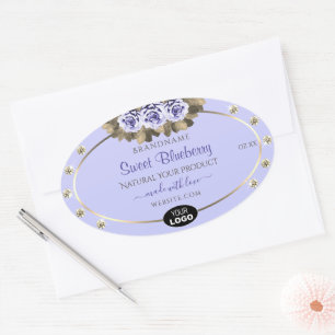 Bleu clair Étiquette Bleu Rose Bijoux Logo