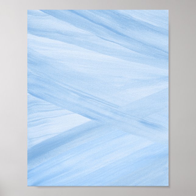 Bleu clair Lignes Abstraites Brosse Poster d'Art (Devant)