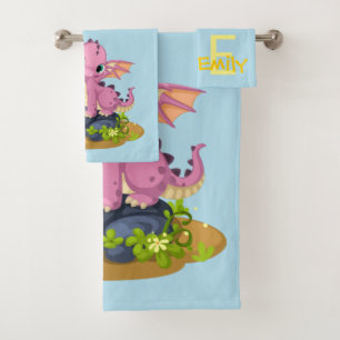 Bleu clair mignon Dinosaure Monogramme Nom Bébé