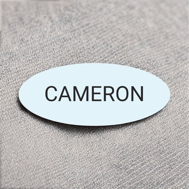 Bleu clair Nom ovale Étiquette ou Magnétique 3 pou (MISOOK Light Blue Oval Name Tag)