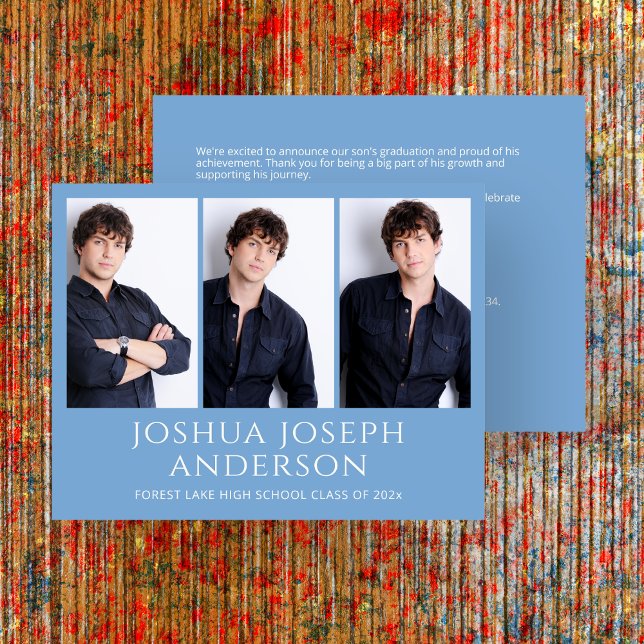 Bleu clair raffiné Faire-part photo (Créateur téléchargé)