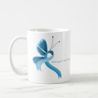 Bleu clair Sensibilisation Ruban Papier à café Mug