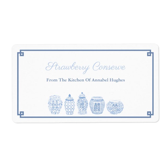 Bleu Classique Et Blanc Conserve Ou Étiquette De C (Devant)