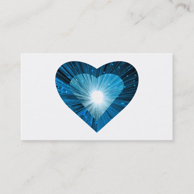 Bleu Coeur "coeur" carte de visite blanc (Devant)