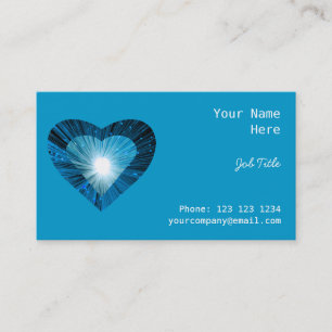 Bleu Coeur "coeur" carte de visite côté bleu