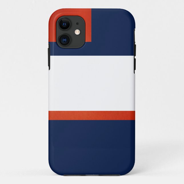 Bleu contemporain. Coques iphone orange et blanc (Dos)