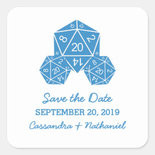 Bleu D20 dés Enregistrer les stickers Date