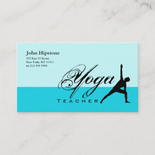 Bleu de carte de visite de professeur de yoga