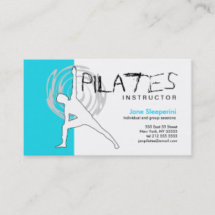 Bleu de carte de visite d'instructeur de Pilates