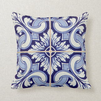Bleu de coussin de patio de tuile d'Azulejos de