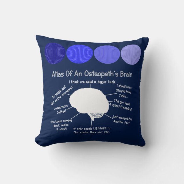 Bleu de coussin du cerveau de l'ostéopathe drôle (Recto)