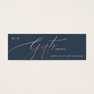 Bleu de marine classique Élégant Blanc Or cadeau R