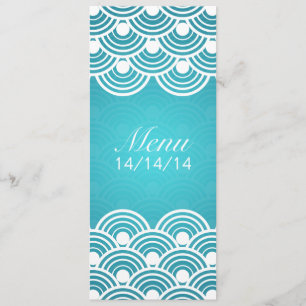 Bleu de motif cranté par menu élégant de mariage