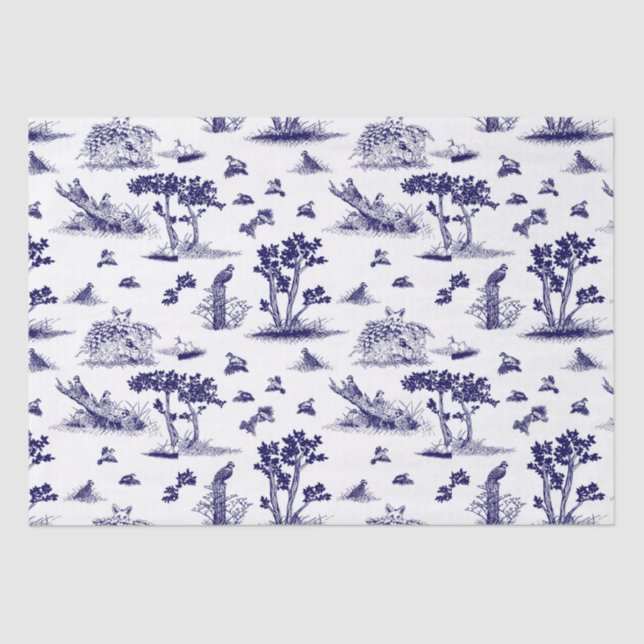 Bleu de papier de soie de soie de Bobwhite Toile (Recto)