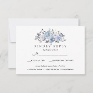 Bleu de rêve   Floral Wedding RSVP MEAL option