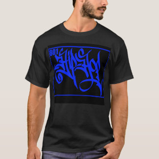 Bleu de T-shirt de 801 hip hop sur le noir