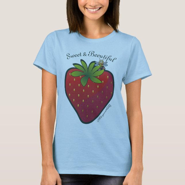 Bleu de T-shirt de fraise (Devant)