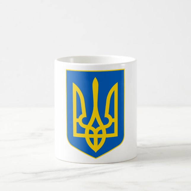 Bleu de Tryzub d'Ukrainien et tasse d'or (Centre)