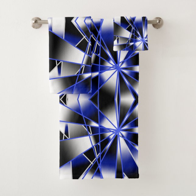 Bleu Dégradé Rempli Mécanique Dessin Mosaïque (En situation)