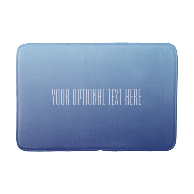 Bleu dégradé tapis de bain de texte personnalisé (Devant)