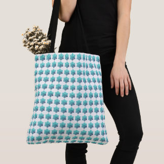 Bleu dégradé vert, Sac fourre-tout de flocons de n