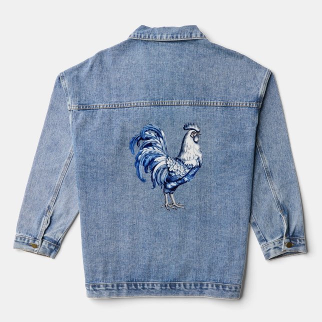 Bleu Delft Et Poulet Blanc Rooster (Verso)