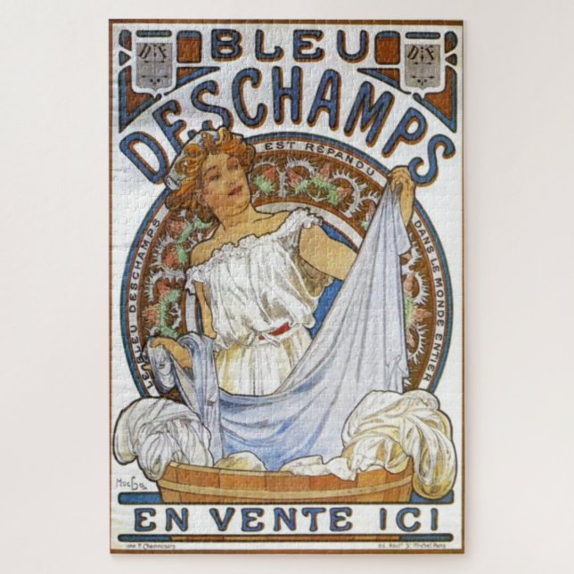 Bleu Deschamps von Alphonse Mucha (Vertikal)