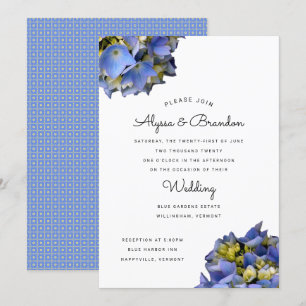 Bleu d'été Faire-part de mariage moderne