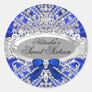 Bleu Diamant & Tiara Sweet 16 Sticker